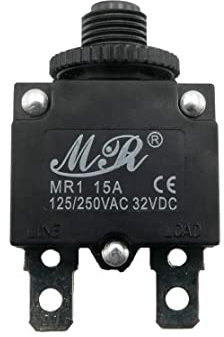 Mini Sicherungsautomat 7 Ampere Sicherung | Max. 250VAC/32VDC | Durchsteckmontage | für 6,3mm Kabelschuhe | Perfekt für KFZ, Camper, Traktoren, Modellbau...