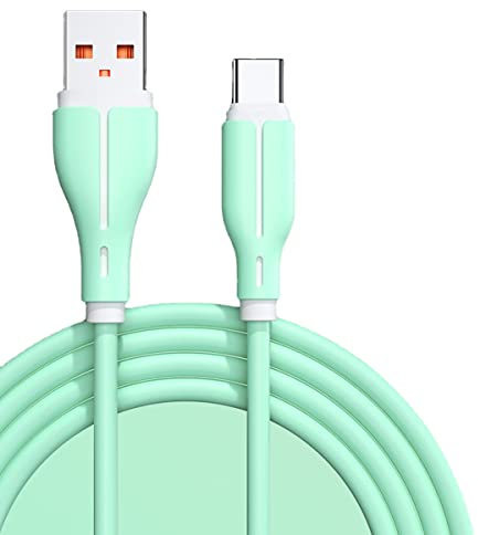 YSJJZRL Cable USB a tipo C – 66 W 6 A de carga rápida y datos rápidos USB tipo C cables para Samsung Galaxy LG y más (1,5 m, verde)