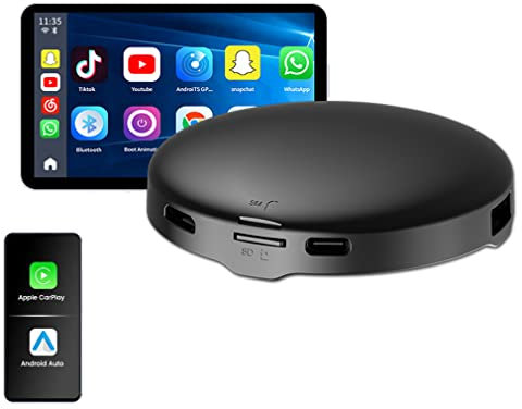 ESHILP CarPlay Ai Box Wireless CarPlay Android Auto Adapter. Android 11.0 System 8-core,HDMI, Bluetooth GPS,Play/Netflix/YouTube/4G Network/8+128GB