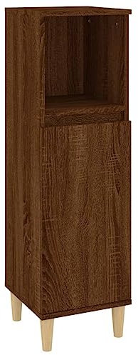vidaXL Armadietto Bagno Rovere Marrone 30x30x100 cm Legno Multistrato, armadietto da Bagno, Mobile da Toilette, portaoggetti da Bagno