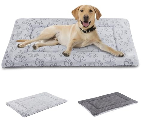 IEUUMLER Hundebett Waschbare Hundematte, Flauschige Weiche und Warme Hundedecke für Unterwegs, Katzenkissen für Große und Kleine Hunde oder Katzen FC014 (Grau,106 * 71cm)
