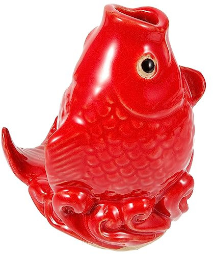 YARNOW Fontaine De Jardin Céramique Forme Carpe Buse Décorative pour Étang Statue De Carpe pour Extérieur