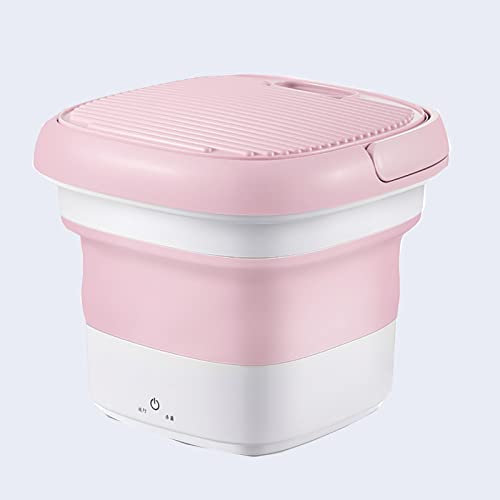Samnuerly Faltbare kleine Waschmaschine, tragbare Mini-Reisewaschmaschine für Wohnwagen im Freien, kleine Wohnungen und Reisen, Pink (Pink)