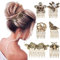 6 Stück Vintage Haar Seitenkämme für Frauen Dekorativ,Retro Gold Blume Perle Kopfschmuck, Strass Metall Haarkamm Clips mit Zähnen Griff,Kristall Haarkämme haarschmuck hochzeit für Frauen und Mädchen
