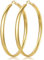 LOUMILEO Creolen Gold für Damen - Groß, Hypoallergen, 14K Gold, Leicht, 5mm Breit, 70mm - Goldene Ohrringe für Mädchen