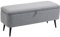 HOMCOM Samt-Effekt Stoff gepolstert Lagerung Bank, gepolstert Lagerung Bank für Schlafzimmer, Wohnzimmer und Eingang, 101x38.5x44.5 cm, Grau