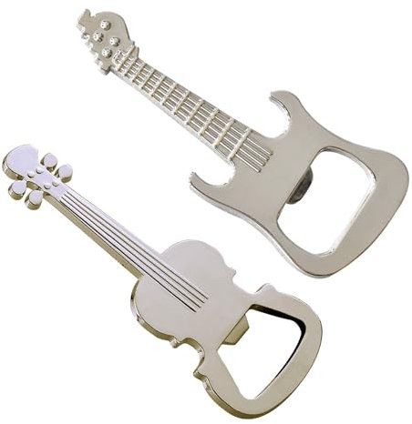 2 Pieces of Musical Instrument Bottle Openers, Novelty Glass Bottle Cap Openers, Novelty Metal Keychains, Guitar Beer Bottle Openers, Creative Personalized Gifts