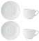 MIKASA Chalk Set of 2 Porcelain Espresso Cups and Saucers, 90ml, White
