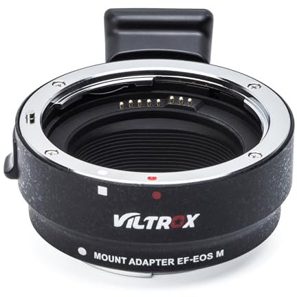 VILTROX EF-EOS M Auto-Fokus M-Mount Kamera Adapter, Elektronischer Konverter Ring Kompatibel mit Canon EF/EF-S Serie Objektiv Canon EOS-M Serie Spiegellose Kamera EOS M1 M2 M3 M5 M6 M10 M100