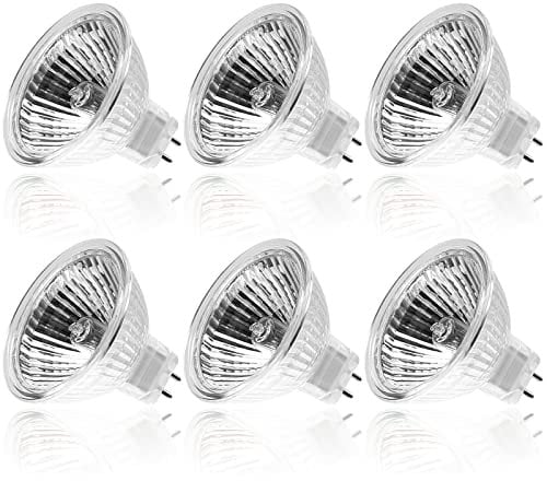 WeshLMPO GU5.3 Halogen Light Bulbs 2 Pin, Durable High Output MR16 Halogen Bulbs 20W 12V, Dimmable Spot Light Bulbs for Spotlights Ceiling Lights Bulbs, Warm White, 2700K(6 Pack)