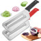 Broyeur de chou 2 PCS Lame en acier inoxydable Trancheuse de chou Déchiqueteuse Trancheuse de chou antidérapante Chou double couche râpé pour légumes et fruits Trancheuse de chou noir et rouge Hachoir