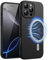 JETech Magnetic Silicone Case for iPhone 16 Pro Max 6.9-Inch, Compatible with MagSafe, Silky Soft Touch, Shock Absorbing Phone Cover with Camera Lens Full Protection (Black)