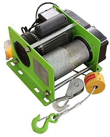ZHIRUI Cabrestante eléctrico genérico de 400 kg y 30 m: polipasto eléctrico de Cable de acero de 220 V con Control Remoto inalámbrico para cabrestante pequeño multifunción