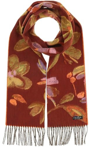 FRAAS Cashmink Schal 35 x 200 cm - Weicher als Kaschmir - Made in Germany - Schal mit Blumen-Muster für Damen - Perfekt für Herbst und Winter Hot Chocolate