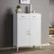 STEELSØN Kommode Atria, Sideboard für Wohnzimmer, Metall Kommode mit Doppeltür und Schubladen, Metallschrank, Mehrzweckschrank weiß Maße 110x80x38 cm