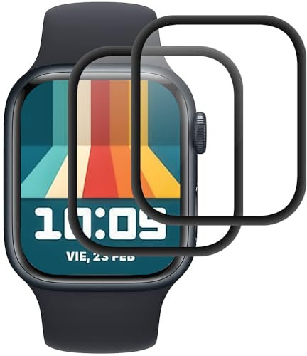 Beukei Panzer Schutz Glas für Apple watch Series 7/8/9 45mm, 2 Stück Glasschutz, [9H Härte][Blasenfrei][Anti-Kratzen][HD Klare] Schutzfolie