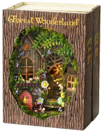 Handmade Hut | Fantasy Cube Series | Wooden Craft Model Cutting Paper Accessories Can Be Turned Page Design Creative Handmade Hut Kit Accessories