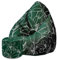 DreamRoots Sitzsack Erwachsene mit Füllung 80x80x120cm - Bean Bag Chair - Sitzsäcke mit Lehne und Hocker und Bezug - Sitzsack Sessel - Chill Sessel Velvet Green Flowers