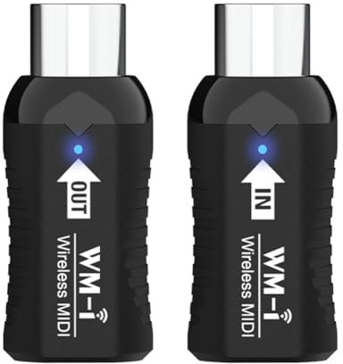 Jrpzcv Rechargeable Midi Wireless Guitar System Audio Receiver Transmitter Wireless Midi Adapter for Digital Piano Keyboard