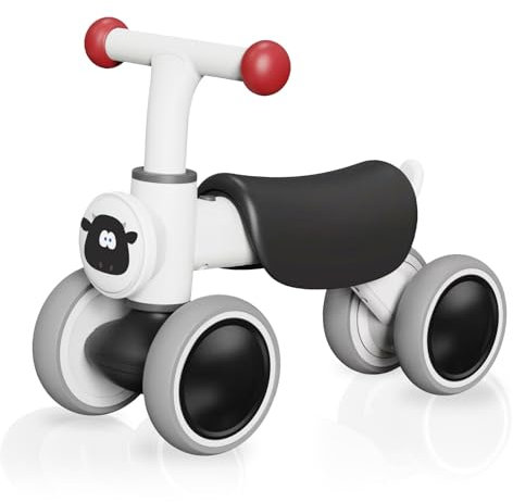 PYKES PEAK Baby Balance Bike ‘Chibikko Rider’ | Award-Winning Ride-On Toy for Toddlers 1-3 Years | Music, Lights & Animal Sounds | Indoor/Outdoor Walker & First Bike | Cow Design