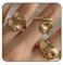 Irikdescia 3 Stück Dicke Goldene Ringe, Runde Dome Ringe, Statement Ringe Schmuckringe, Y2K Accessoires, Gothic Schmuck, Stapelbare Vintage Schmuck Ringe Damen