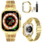 MioHHR Correa compatible con Apple Watch de 49 mm, correa de metal de acero inoxidable sólido para iWatch Ultra 2 1, hombres y mujeres (dorado)