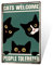 Putuo Decor Lustiges Schild mit Aufschrift Cats Welcome People Tolerated, 20,3 x 30,5 cm, schwarze Katze, Geschenke für Katzenliebhaber, Katzenzimmer-Dekoration, Wohnung, Toilette