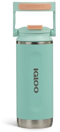 IGLOO Botella Térmica Tumbler 16, Botella de Acero Inoxidable, Verde, Hermética, 0,45 L