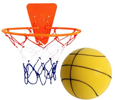 Generisch Soundless Basketball, geräuschloser Basketball | Luftloser Ball für geräuschloses Dribbeln | Kein Lärm Basketball Dribbling Indoor, ruhiger Trainingsball für Kinder Erwachsene