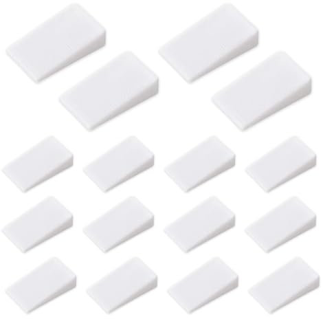 16 PCS Furniture Levellers Wedges for Levelling Pads Furniture Wedges Stackable Fence Wedges Waterproof Non-Slip,for Leveling Tables Chair Fridge Cabinets Indoor and Outdoor Use white