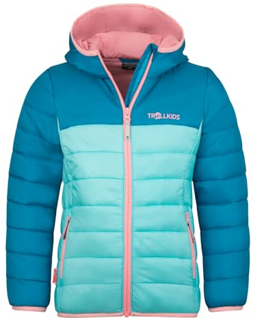 Trollkids Girls Eikefjord Jacket 140, Aqua Haze