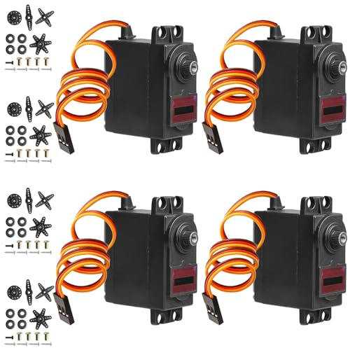4 Stück Servo Digital Metal: 13 kg 180° Digital Micro Servo, Micro Digital Servo Motor mit Metall Getriebe für RC Flugzeug Hubschrauber, Roboter Arm,RC Auto Boot, RC Drohnen, Roboterarm