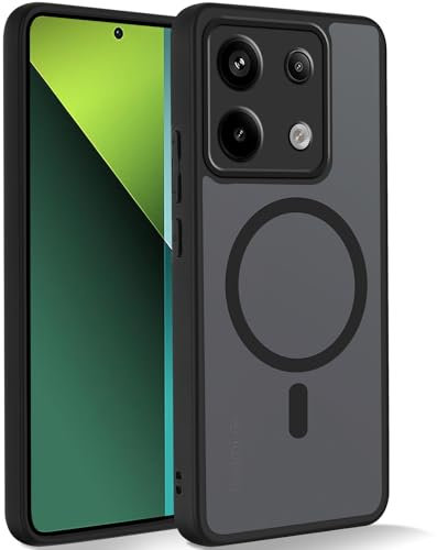 Coiwxmoi Magnétique Coque pour Xiaomi Redmi Note 13 Pro 5G/Poco X6 5G,Compatible avec MagSafe,Etui Translucide Mat Arrière Anti-Rayures Antichoc Housse Silicone TPU + PC Dur Protection Case,Noir