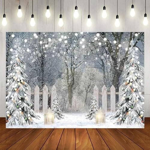 Winterlandschaft Weihnachten Wunderland Happy Birthday Party Fotografie Hintergrund Banner Dekoration Baby Shower 150cmx100cm