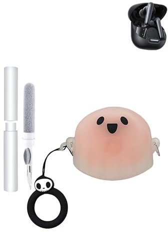 silicone protective case for anker liberty 4 nc earbuds - durable and eco-friendly toergy earphone cover with precise holes and charging compatibility- shock-proof, comfortable touch,translucent ghost