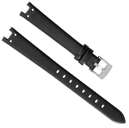 dayeer Lederarmband für Damen von Anne Klein Ak2156/2157/2618, konkave Schnittstelle, Rindsleder(Black-Steel-K12)
