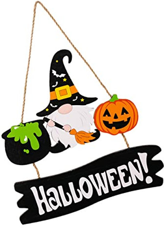 Generic Decoración de Pared de Halloween de Madera Cartel Temático de Halloween para Puerta Adorno de para Hogar y Jardín