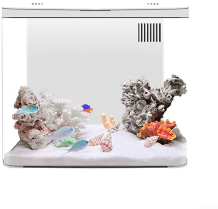 Kit di Avvio Acquario per Pesci Compatto con Luci LED Regolabili e Triplo Sistema di Filtro, Adatto per Pesci Betta, Gamberetti e Piccole Creature Acquatiche (bianco)