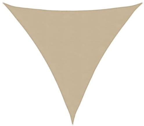 vidaXL Voile d'Ombrage Tissu Oxford Triangulaire 5x5x5m Beige Parasol Solaire