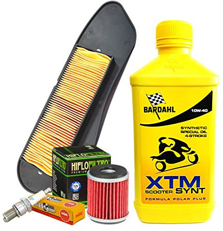 Kit tagliando Bardahl XTM 10W40 filtro olio aria candela Yamaha X-City/X-Max 125