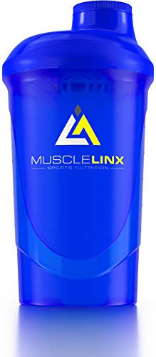 Musclelinx Sports Nutrition Protein Shaker Screw top 100% Leak Proof Drinks Bottle 600ml to 800ml by Musc (Stunning Blue)