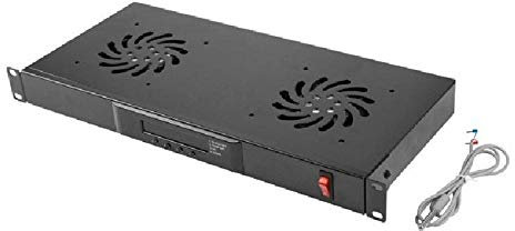 LANBERG Panel VENTILACION LCD 2 Ventiladores TERMOSTATO 230V 1U Rack 19 Negro