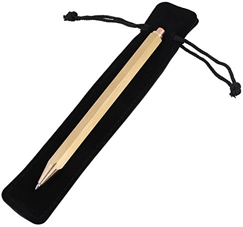 Messing Kugelschreiber Taschenstift aus massivem Messing Delicate Signature Pen Repetierstift aus poliertem Messing für Schulbüro