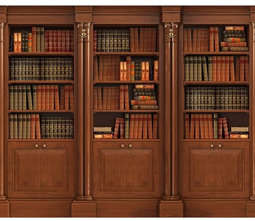 murando Fototapete selbstklebend Bücherregal 392x280cm Foto Tapete Tapetenfolie Möbelfolie Wandverkleidung Wandtapete Motivtapeten Bildtapete Wohnzimmer Schlafzimmer 3d Effekt Modern Bücher i-0016-a-a