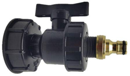 TOOLSTAR IBC Adapter, IBC Tank Fittings S60X6 Fittings Adapter Water Connector Kits for Barbed Hose Outlet (S60*6 Cap+Valve+3/4''Nipple)
