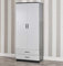 URBNLIVING Tall Wooden 2 Door Black Wardrobe With 2 Drawers Bedroom Storage Hanging Bar Clothes (Black Carcass + White Drawers)
