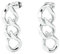 THIORA Glieder Ohrringe Damen Silber | Edelstahl Ohrstecker | Statement Kettendesign | Chain Ohrringe Gliederkette, 23mm (Silber)