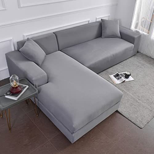 uyeoco Wasserdicht Sofabezug L U Form Sofa überwurf Ecksofa Couchbezug 1/2/3/4 Sitzer Stretch Sofabezüge Sofahusse Beige/Grau/Braun/Hellgrau Couch Bezug (Color : A, Size : 190-230cm)