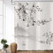 ASDCXZ Duschvorhang Pflaumenblüte 180x180 cm, Asiatische Chinesische Aquarell Grau Pflaumenblüte Boot Waschbar Duschvorhänge Polyester Textil Wasserdicht Duschvorhang für Badewanne mit 12 Haken