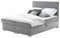 Healancy Biomedical Boxspringbett 160 x 200 cm - Bett mit Bettkasten - Gross Stauraumbett - Modern Polsterbett mit Conteiner, Topper und Bonellmatratze, Doppelbett - Schlafzimmer - Hellgrau
